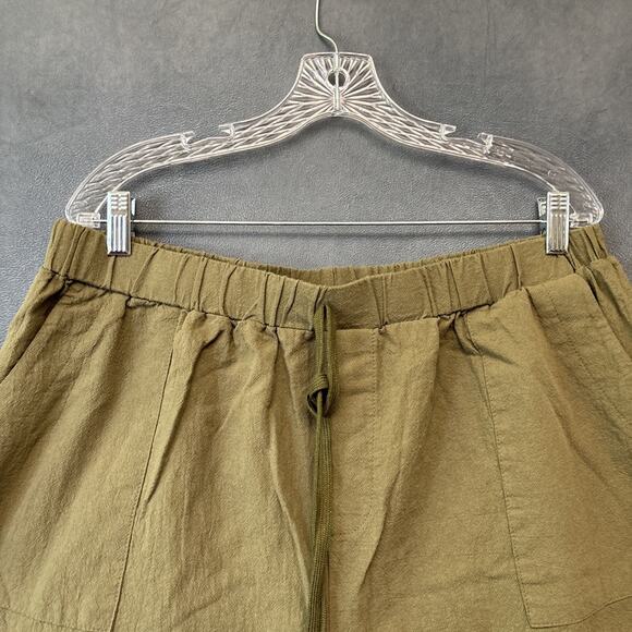 Shein Curve Women's Army Green Pull On Shorts Mom High Waist Casual Size 2XL - Picture 2 of 10